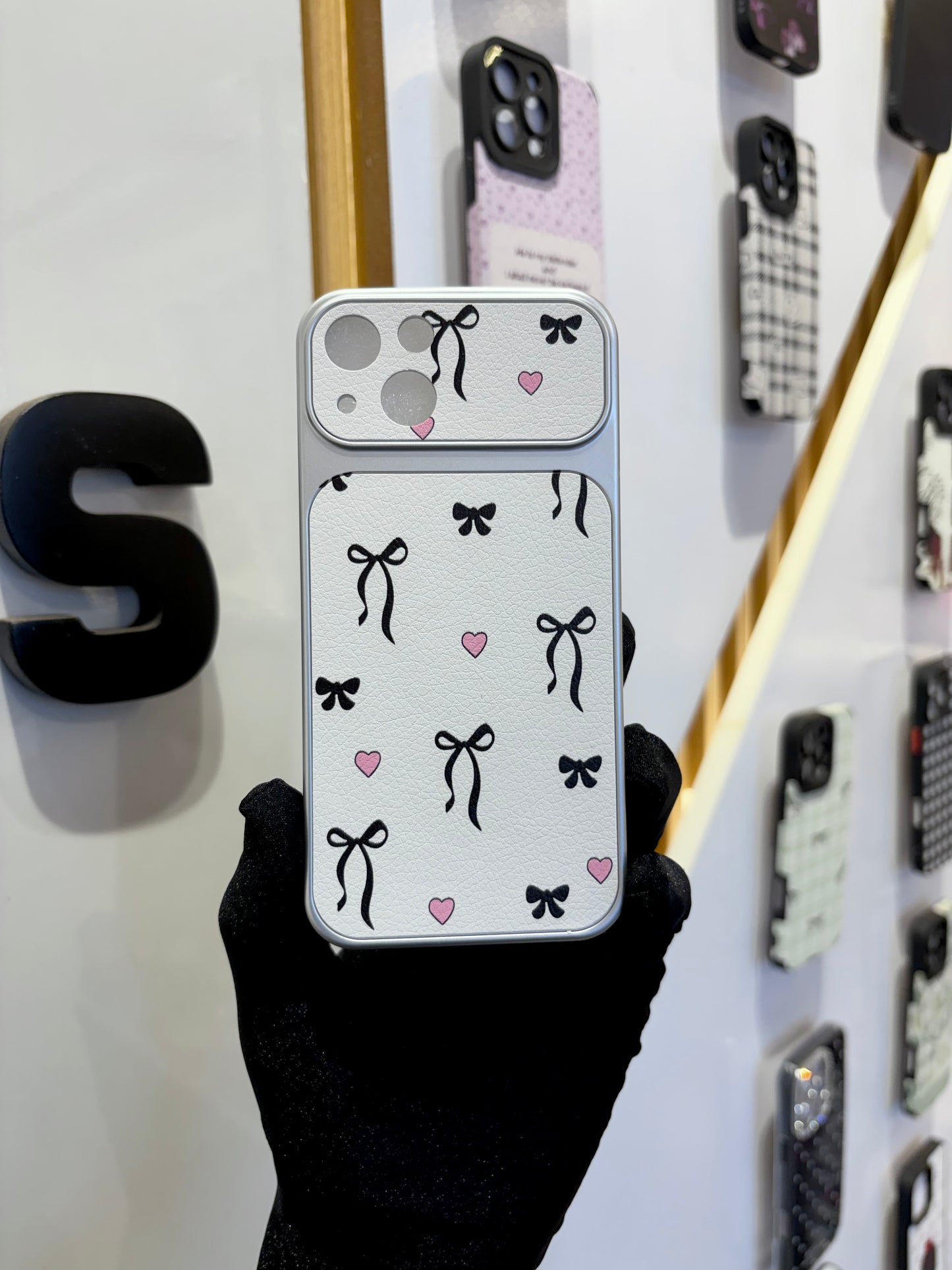 White leather phone case
