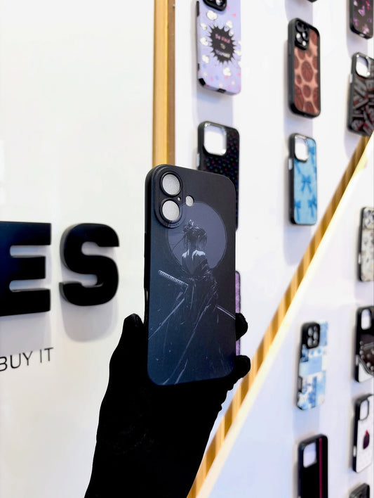 Black Silicone Anime Phone Case ( 16 Plain )